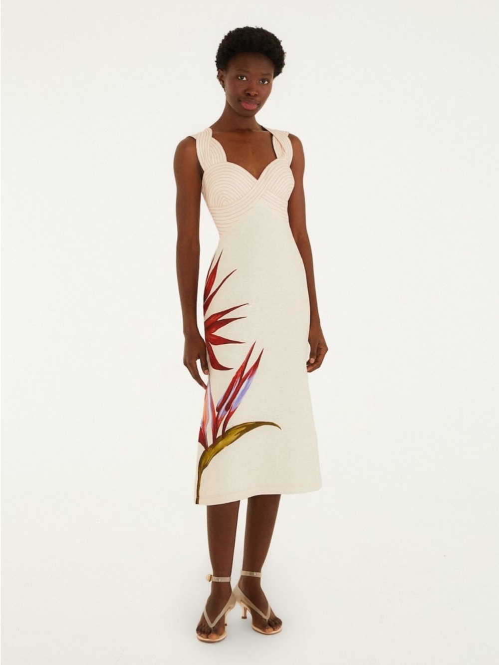 Farm Rio Sand Strelitzia Midi Dress